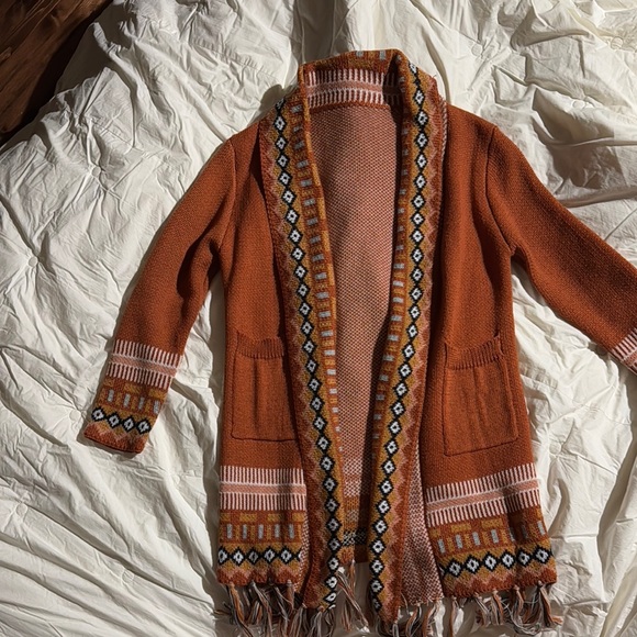 Bohemian Knit Cardigan with Fringe - Picture 1 of 2